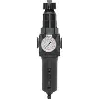 Filtre/r&eacute;gulateur drain manuel avec bol en m&eacute;tal et manom&egrave;tre Modulair 400, 1/2" NPT, 200 psi, Capacit&eacute; de 9,1 oz liq. Distribution Industrielle GC