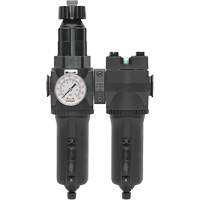 Filtre/r&eacute;gulateur + filtre coalescent drain manuel avec bol en m&eacute;tal Modulair 400, 1/4" NPT, 200 psi, Capacit&eacute; de 9,1 oz liq. Distribution Industrielle GC