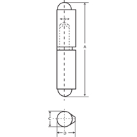 2-Piece Weld-On Hinges Distribution Industrielle GC