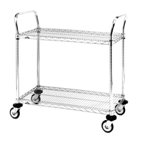 Standard-Duty Utility Cart With Wire Shelves, Chrome Plated, 18" x 39" x 36", 375 lbs. Capacity Distribution Industrielle GC