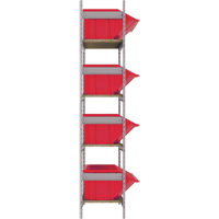 Wide Span Shelving with Jumbo Plastic Bins, Steel, Boltless, 800 lbs. Capacity, 66" W x 72" H x 18" D Distribution Industrielle GC