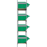 Wide Span Shelving with Jumbo Plastic Bins, Steel, Boltless, 800 lbs. Capacity, 66" W x 72" H x 18" D Distribution Industrielle GC