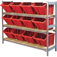 &eacute;tag&egrave;res larges avec bacs g&eacute;ants en plastique, Acier, Sans boulons, Capacit&eacute; 800 lb, 66" la x 60" h x 18" p Distribution Industrielle GC