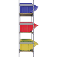 Wide Span Shelving with Jumbo Plastic Bins, Steel, Boltless, 800 lbs. Capacity, 66" W x 60" H x 18" D Distribution Industrielle GC