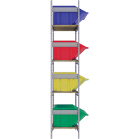 Wide Span Shelving with Jumbo Plastic Bins, Steel, Boltless, 800 lbs. Capacity, 66" W x 72" H x 18" D Distribution Industrielle GC