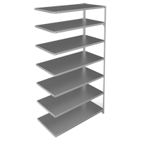 Shelving Unit, Galvanized Steel, Slotted Angle, 275 lbs. Capacity, 48" W x 84" H x 24" D Distribution Industrielle GC