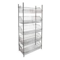 &eacute;tag&egrave;re &agrave; paniers-tablettes en treillis m&eacute;tallique, Tiers 5, 36" la x 74" h x 18" p Distribution Industrielle GC