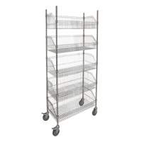 Chariot &agrave; tablette avec panier en treillis, Tiers 5, 36" la x 80" h x 18" p Distribution Industrielle GC