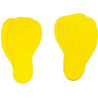 &eacute;tiquettes pour marquage des planchers, Empreinte de pas, 12" lo x 3,75" la, Jaune, Vinyle Distribution Industrielle GC