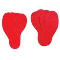 &eacute;tiquettes pour marquage des planchers, Empreinte de pas, 12" lo x 3,75" la, Rouge, Vinyle Distribution Industrielle GC