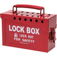 Coffret de s&eacute;curit&eacute; portatif en m&eacute;tal, Rouge Distribution Industrielle GC