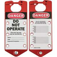Labeled Lockout Hasps, Red Distribution Industrielle GC