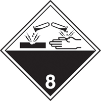 &eacute;tiquettes d'exp&eacute;dition TMD, Classe 8, Corrosifs, Papier Distribution Industrielle GC