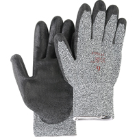 Gants de tricot poivre & sel avec rev&ecirc;tement de paume noir, Taille Petit/7, Rev&ecirc;tement Polyur&eacute;thane, Enveloppe en PEHP, ANSI/ISEA 105 niveau 2 Distribution Industrielle GC