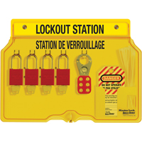 Lockout Station, Aluminum Padlocks, 4 Padlock Capacity, Padlocks Included Distribution Industrielle GC