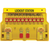 Lockout Station, Aluminum Padlocks, 10 Padlock Capacity, Padlocks Included Distribution Industrielle GC