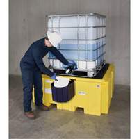 GRV Spill Pallet Plus avec drain, Capacit&eacute; de d&eacute;versement 365 gal. US, 62" x 62" x 28" Distribution Industrielle GC