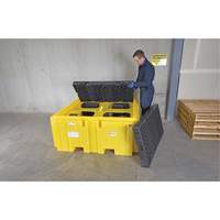 GRV Spill Pallet Plus avec drain, Capacit&eacute; de d&eacute;versement 365 gal. US, 62" x 62" x 28" Distribution Industrielle GC