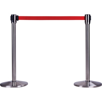 Poteau r&eacute;cepteur pour barri&egrave;res sur pieds pour le contr&ocirc;le des foules, Hauteur de 35", Acier inoxydable Distribution Industrielle GC