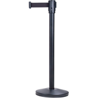 Free-Standing Crowd Control Barrier, Steel, 35" H, Black Tape, 7' Tape Length Distribution Industrielle GC
