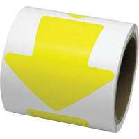 Coloured Floor Marking Decals, Arrow, 4" L x 4" W, Yellow, Vinyl Distribution Industrielle GC