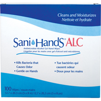 Lingettes antimicrobiennes pour les mains Sani-Hands ALC, Pochette Distribution Industrielle GC