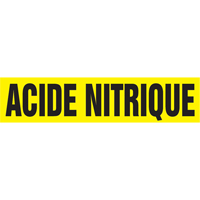 Marqueur de tuyau "Acid Nitrique", Autocollant, 4" h x 24" la, Noir sur jaune Distribution Industrielle GC