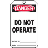 Safety Tags, Cardstock, 3-1/4" W x 5-3/4" H, English Distribution Industrielle GC