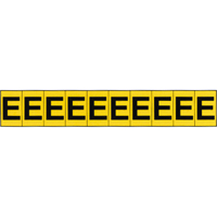 Individual Adhesive Letter Markers, E, 1" H, Black on Yellow Distribution Industrielle GC