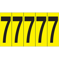 Individual Adhesive Number Markers, 7, 3-7/8" H, Black on Yellow Distribution Industrielle GC