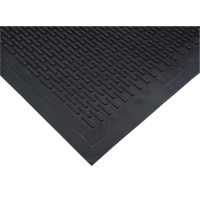 Tapis &agrave; profil bas, Caoutchouc, Grattoir Type, Motif Plein, 3' x 5', Noir Distribution Industrielle GC