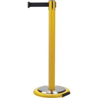 Barri&egrave;res sur pieds pour le contr&ocirc;le des foules, Acier, 35" h, Ruban Noir, Longueur du ruban 7' Distribution Industrielle GC