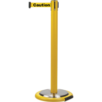 Barri&egrave;res sur pieds pour le contr&ocirc;le des foules, Acier, 35" h, Ruban Jaune, Longueur du ruban 7' Distribution Industrielle GC