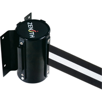 Barri&egrave;re &agrave; fixation murale, Acier, Fixation par vis, 7', Ruban Noir/Blanc Distribution Industrielle GC