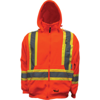 Chandail &agrave; capuchon de s&eacute;curit&eacute; en molleton, Molleton/Polyester, Petit, Orange Distribution Industrielle GC