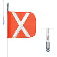 Tiges de s&eacute;curit&eacute; robustes Safety Whip, Fixation Filet&eacute;, Hauteur 8', Orange Distribution Industrielle GC