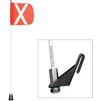 Tiges de s&eacute;curit&eacute; pour travaux l&eacute;gers Safety Whip, Fixation Fen&ecirc;tre, Hauteur 5', Orange Distribution Industrielle GC