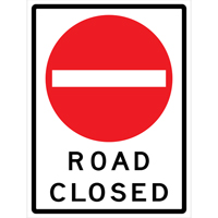 Enseigne enroulable de circulation  Road Closed , 36" x 48", Vinyle, Anglais avec pictogramme Distribution Industrielle GC