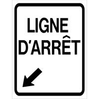 Enseigne enroulable de circulation  Ligne d'Arr&ecirc;t , 23-3/5" x 29-1/2", Vinyle, Français avec pictogramme Distribution Industrielle GC