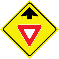 Enseigne enroulable de circulation  Yield Ahead , 36" x 36", Vinyle, Pictogramme Distribution Industrielle GC