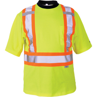 Safety T-Shirt, Polyester, Medium, High Visibility Lime-Yellow Distribution Industrielle GC