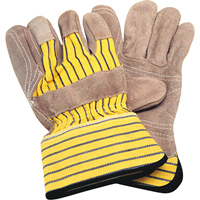 Gants d'ajusteur avec paume double, Grand, Paume en Cuir de vache refendu, Doublure en Coton Distribution Industrielle GC