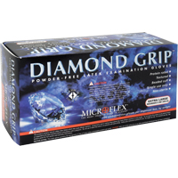 Gants d'examen Diamond Grip, T-Grand, Latex, 8 mils, Sans poudre, Naturel, Classe 2 Distribution Industrielle GC