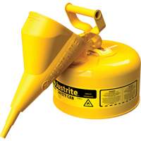 Safety Cans, Type I, Steel, 2.5 US gal., Yellow, FM Approved/UL/ULC Listed Distribution Industrielle GC
