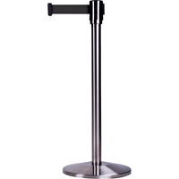 Barri&egrave;res sur pieds pour le contr&ocirc;le des foules, Acier, 35" h, Ruban Noir, Longueur du ruban 7' Distribution Industrielle GC