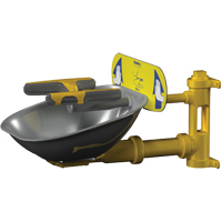 Postes de douche oculaire/faciale Halo, Installation Montage mural, Bol Acier inoxydable Distribution Industrielle GC