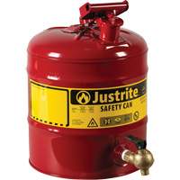 Laboratory Safety Can with Faucet, Type I, Steel, 5 US gal., Red, FM Approved Distribution Industrielle GC