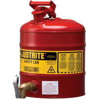 Laboratory Safety Can with Faucet, Type I, Steel, 5 US gal., Red, FM Approved Distribution Industrielle GC