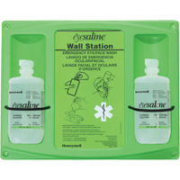 Support mural pour solution saline de douche oculaire, Double Distribution Industrielle GC