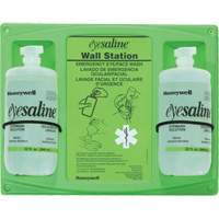 Support mural pour solution saline de douche oculaire, Double Distribution Industrielle GC